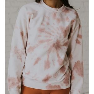 Roolee & Things Between Ravi Tie Die Pullover MistyRose Size Small